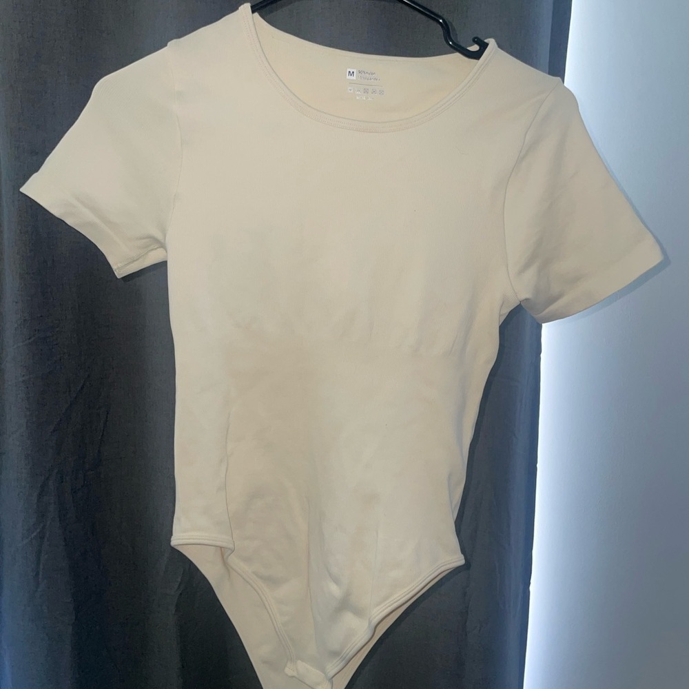 Cream Short Sleeve Bodysuit